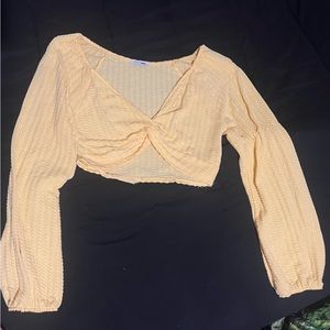 Fashion Nova yellow knot crop top